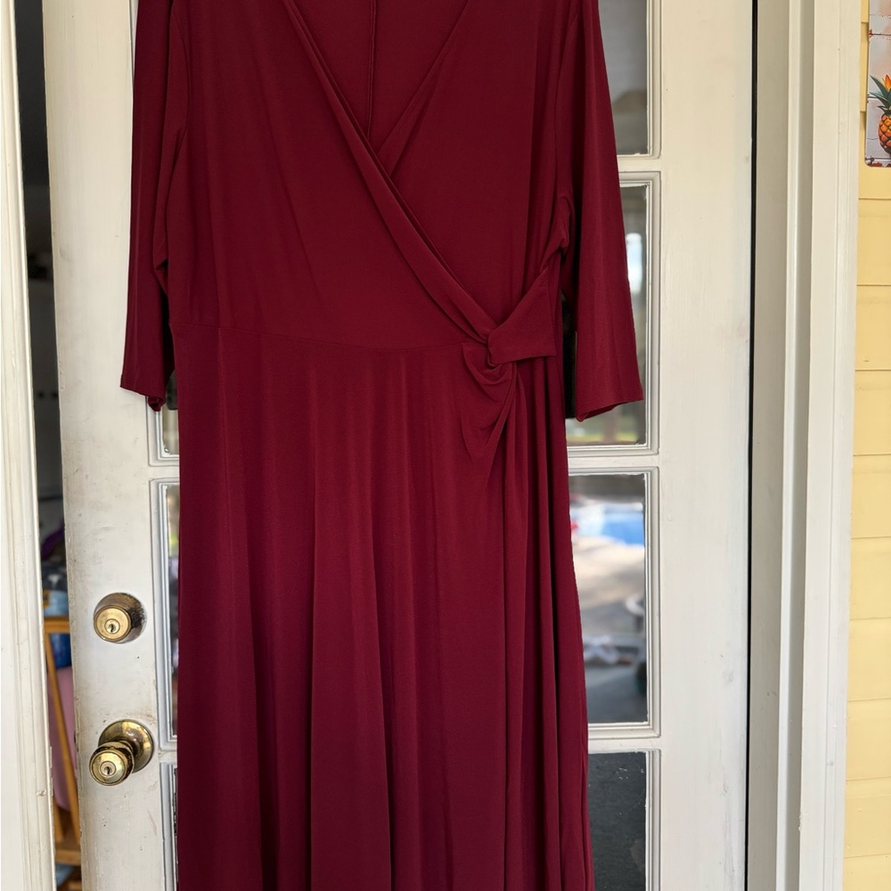 Perceptions Red Dolman Sleeve Wrap Sundress